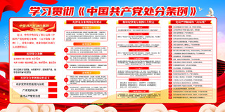 红色简约中国党纪律处分条例展板宣传